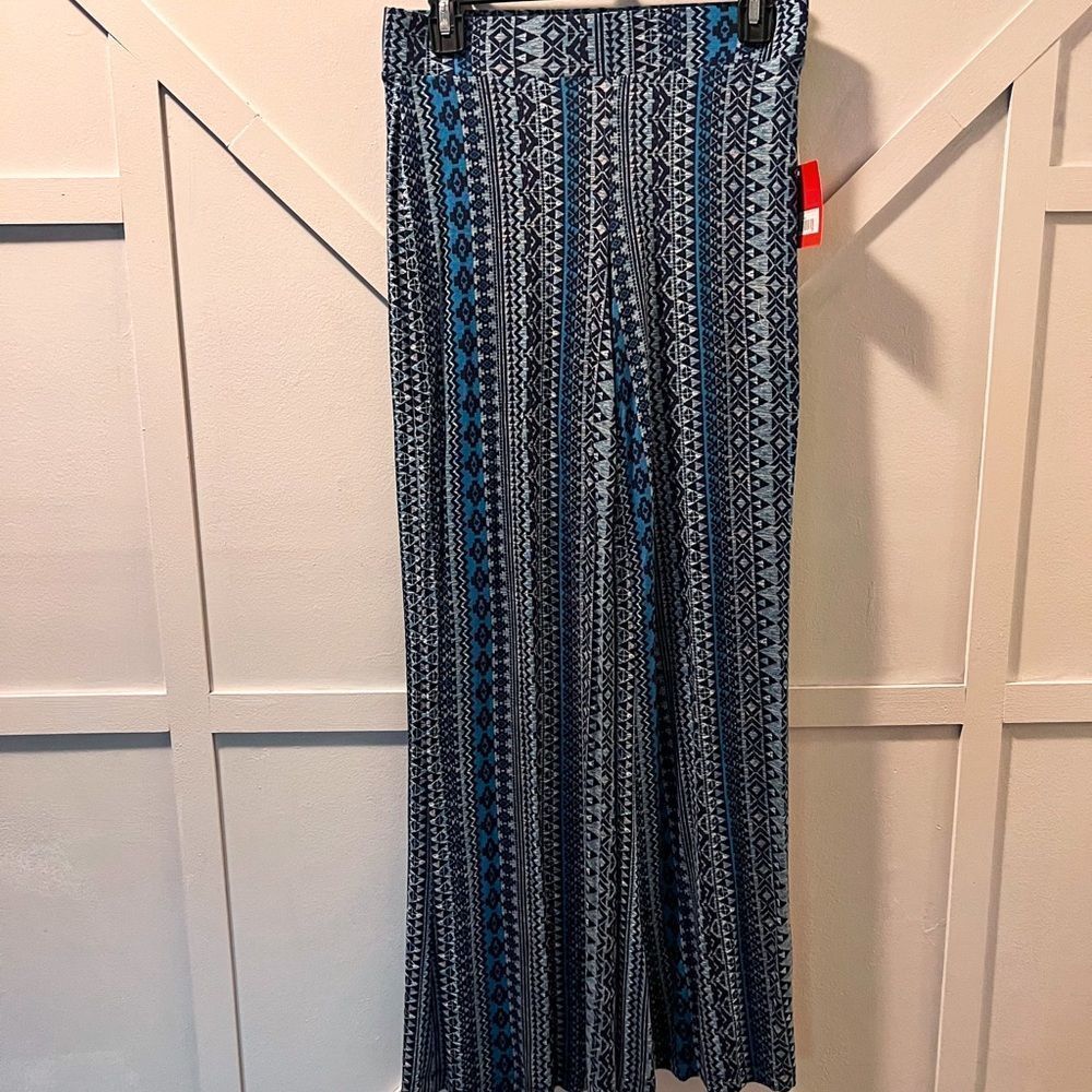 Mossimo blue aztec tribal printed flowy comfortable lounge pants, size XS